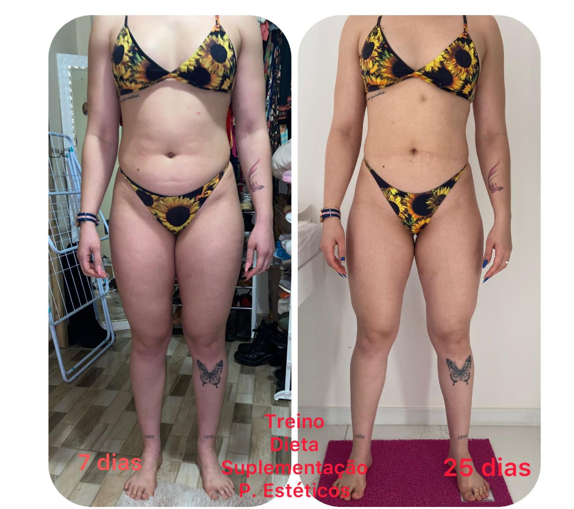 Antes e depois real da aluna Dyana